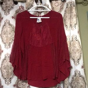 Maroon flare blouse